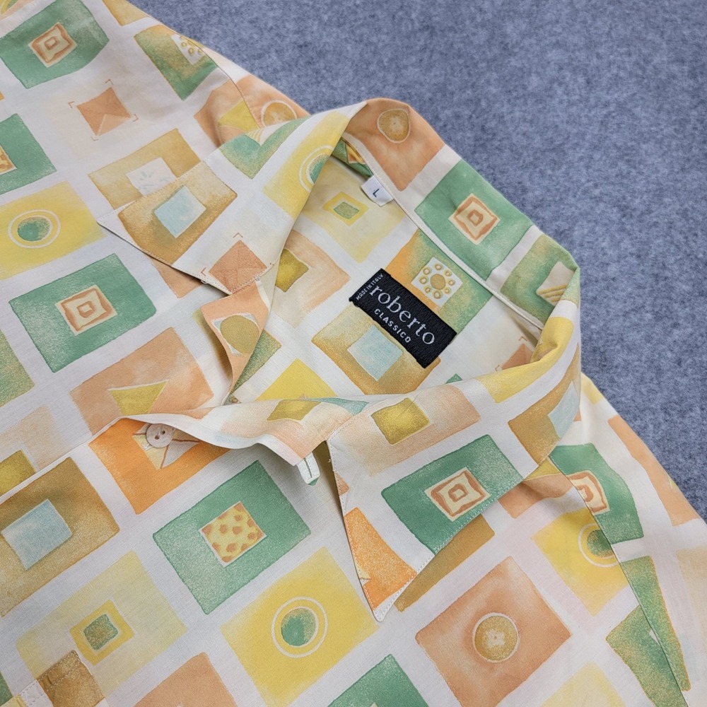 Roberto Classico Made In Italy Short Sleeve  Large Camp Shirt Cabana Resort - Picture 2 of 16